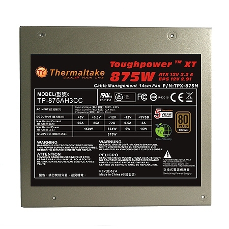 Thermaltake Toughpower XT 875W - 16 dBA - Semi-modular