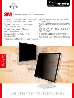 3M PF200W9F Framed Privacy Filter for (20") Widescreen Monitor