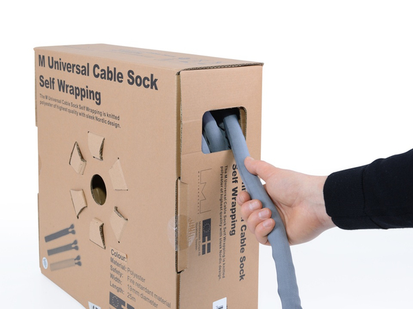 Multibrackets M Universal Cable Sock Self Wrapping - Kaapelijärjestäjä - hopea