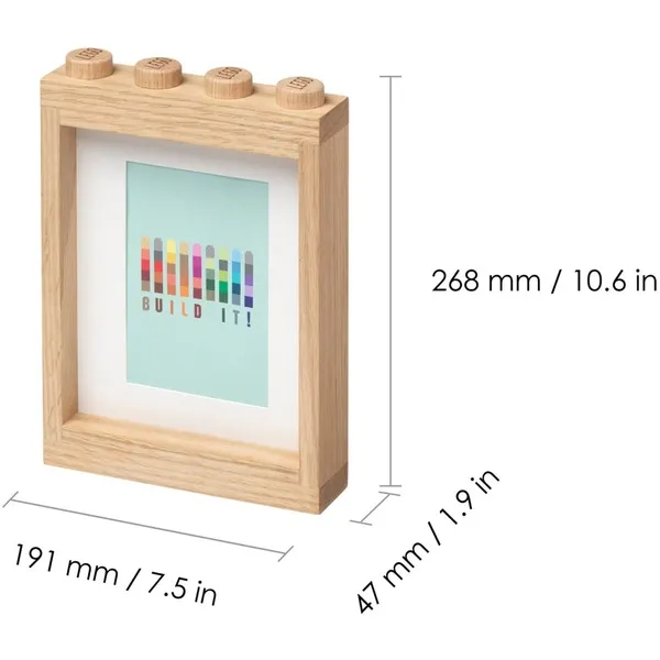 Room Copenhagen LEGO 1x4 wooden picture frame, storage box (oak, light)