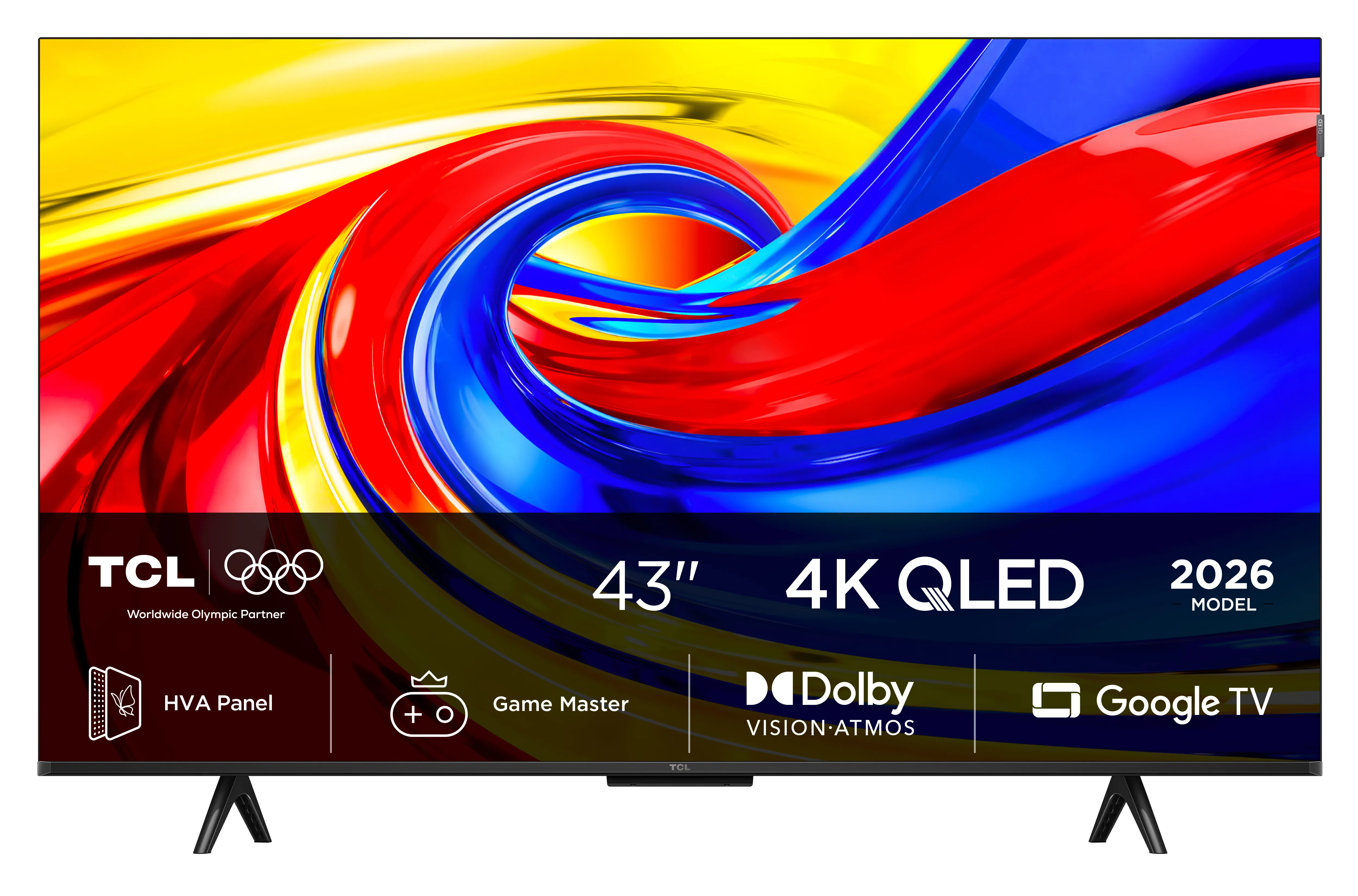 TCL 43P7L 43" 4K QLED Google TV, 60Hz, HDR10, HLG, Dolby Vision
