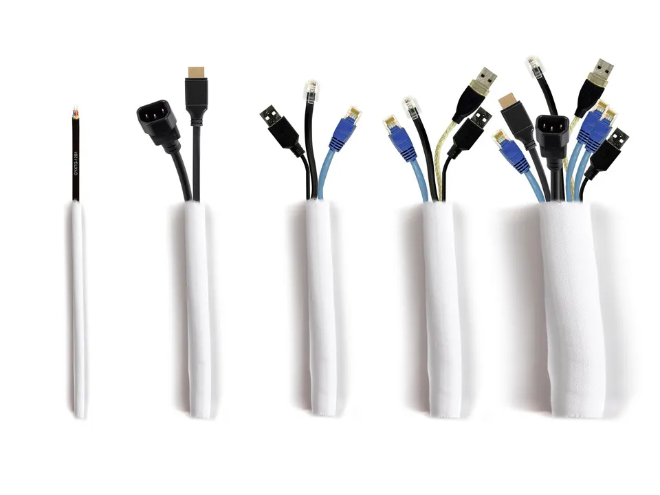 M Universal Cable Sock Roll Self Wrap White 25m L 25mm