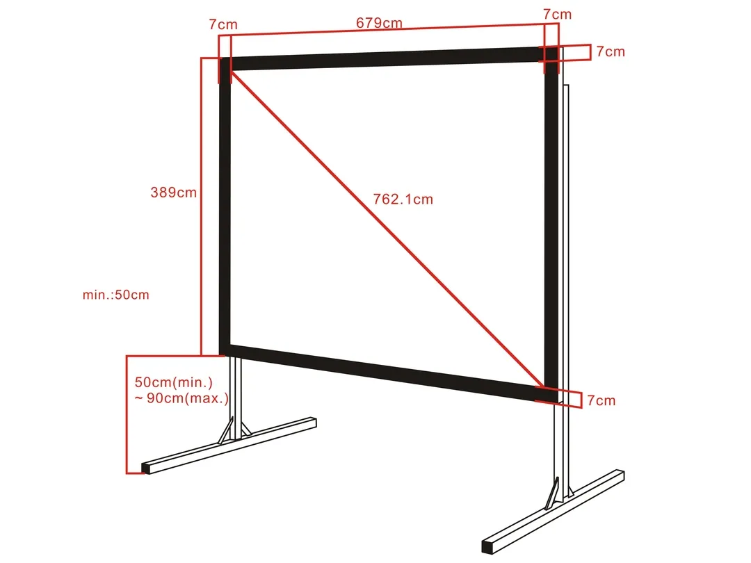 Multibrackets M Fast-fold - Heijastusn&auml;ytt&ouml; - 300 tuuma (762 cm) - 16:9 - Matte White - musta