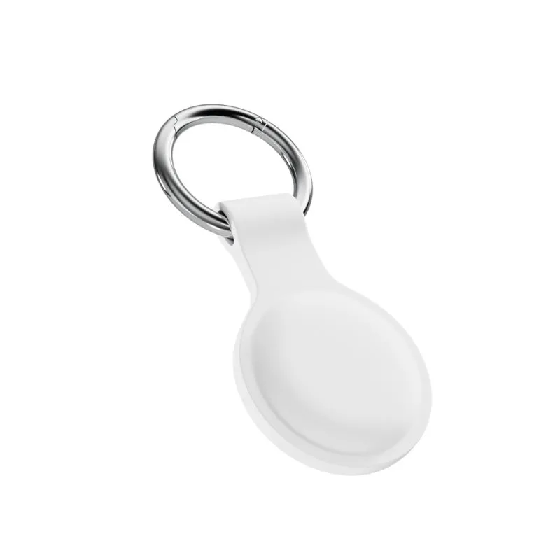 Epico Silicone Full Back Case | AirTag | White | Robust Metal Ring