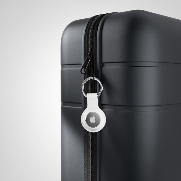 Epico Silicone Full Back Case | AirTag | White | Robust Metal Ring