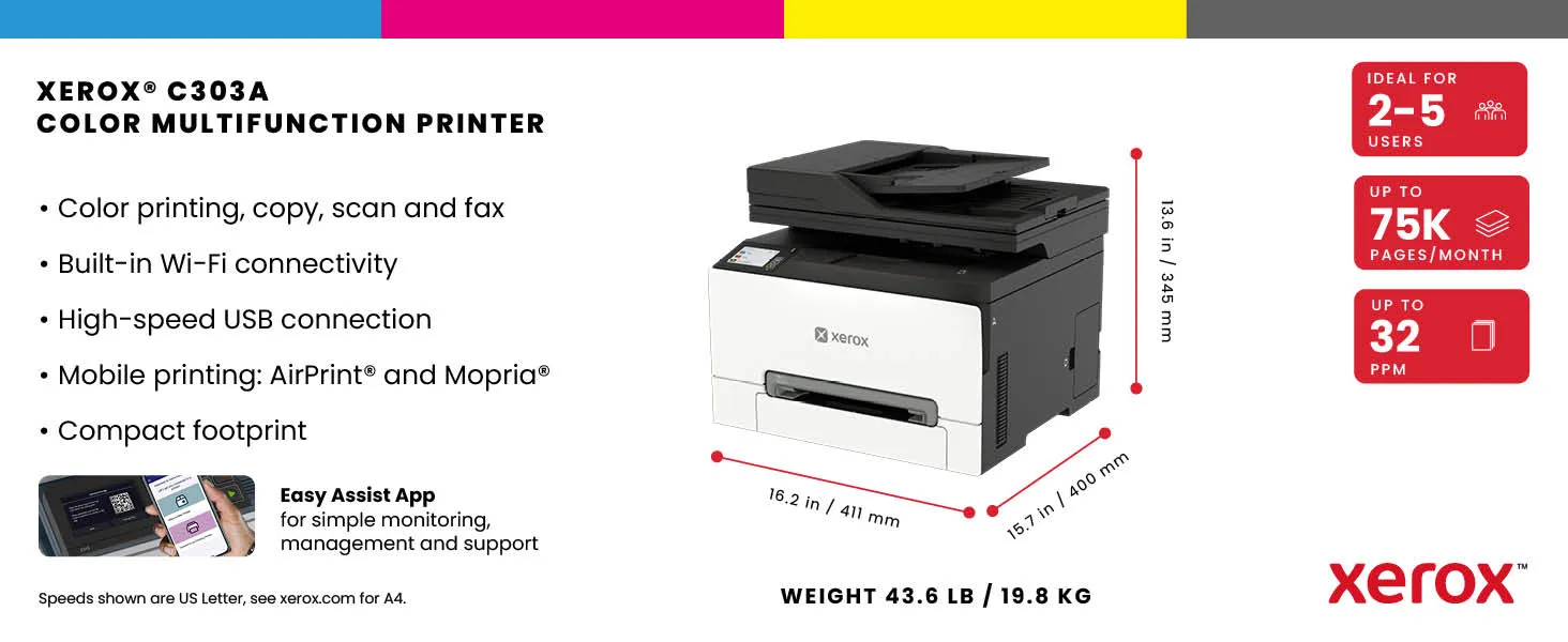 C303 A4 30ppm Wireless Duplex Copy/Print