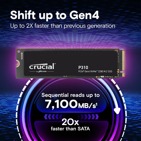 Crucial P310 500 GB, PCIe 4.0, M.2 - SSD