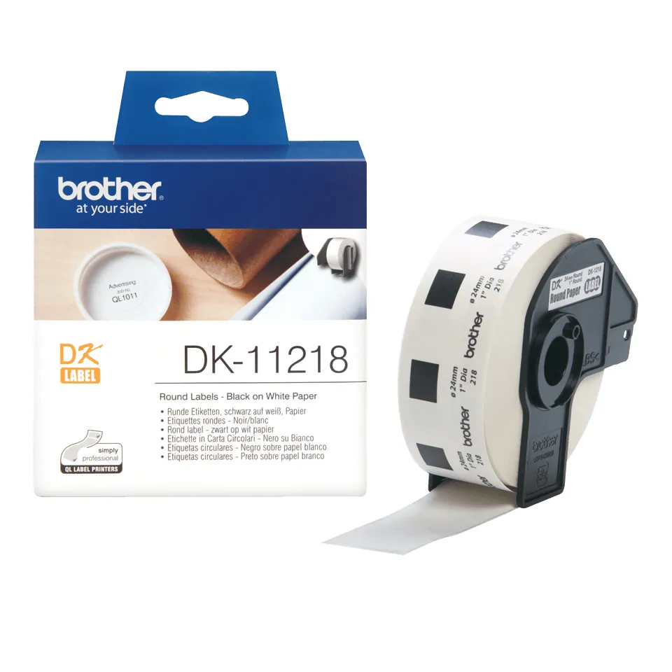 BROTHER DK11218 ROUND PAPER LABELS 24MM