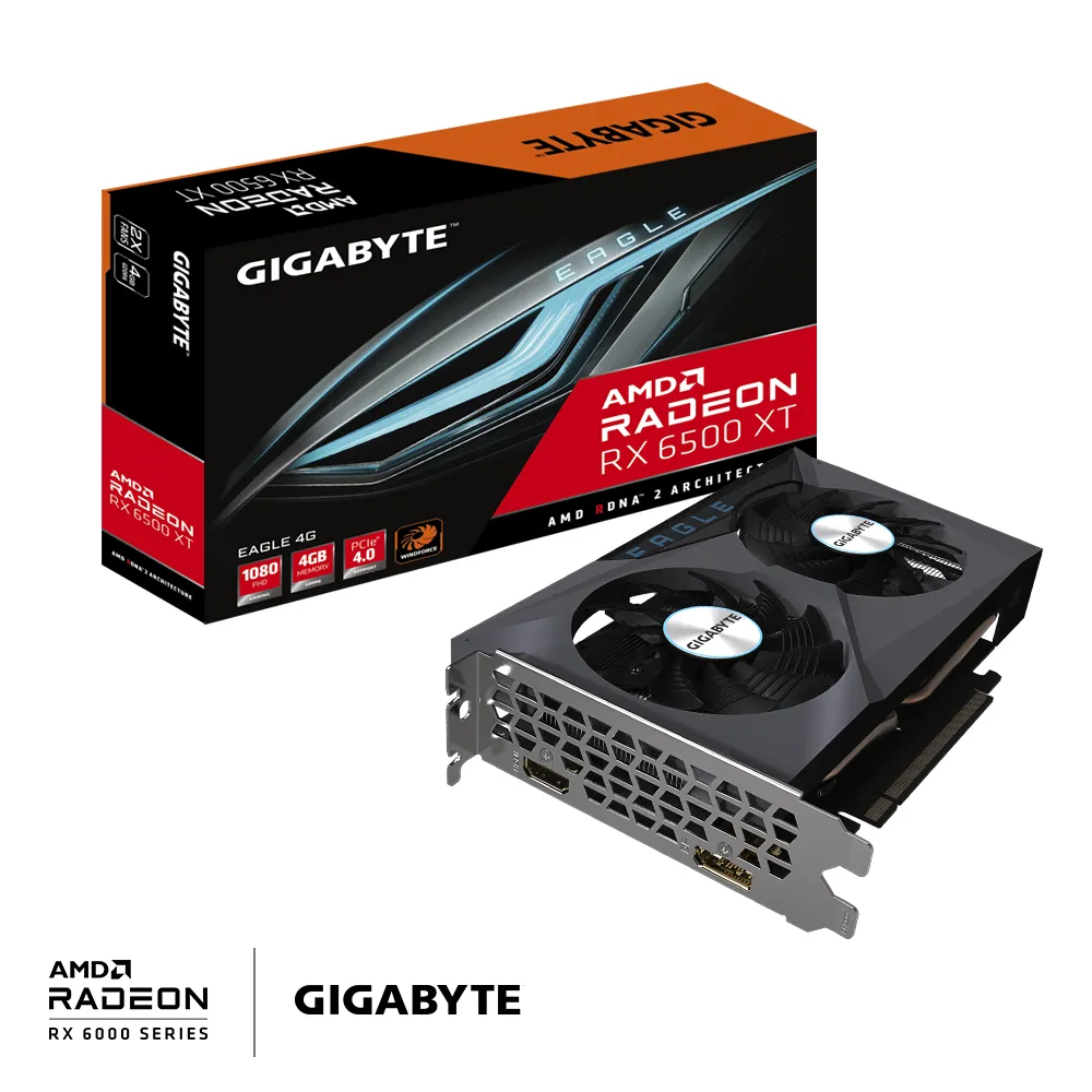 Gigabyte Radeon RX 6500 XT Eagle 4 GB - Grafikkort Gigabyte Radeon RX 6500 XT Eagle 4 GB - Grafikkort