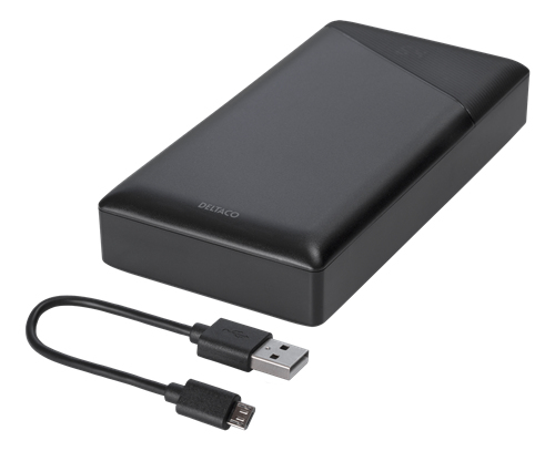 DELTACO power bank 20 000 mAh, 1x USB-C PD, 1x USB-A Fast Charge