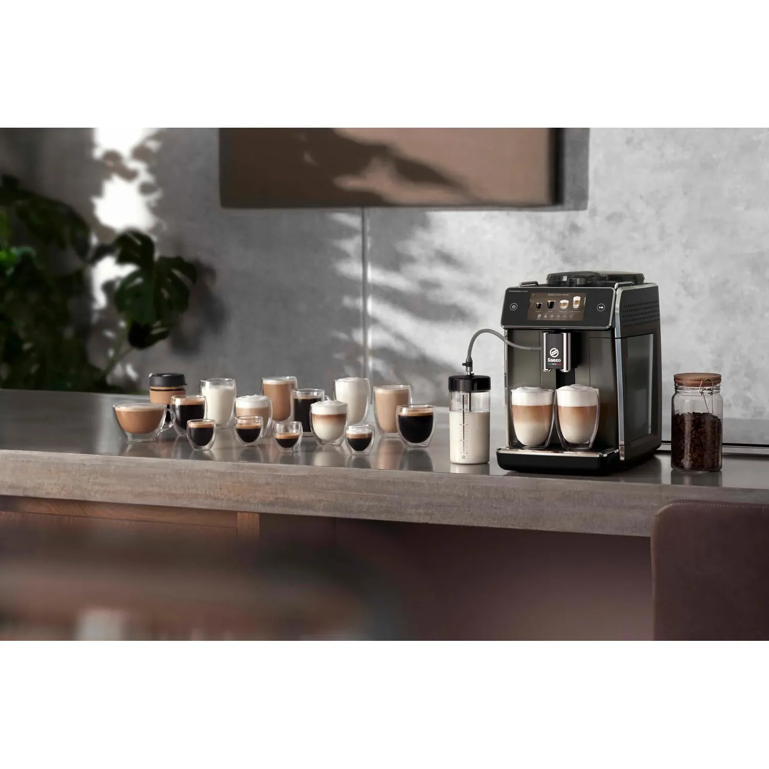 Saeco GranAroma Deluxe SM6682/10 helautomatisk espressomaskin, gr&aring;