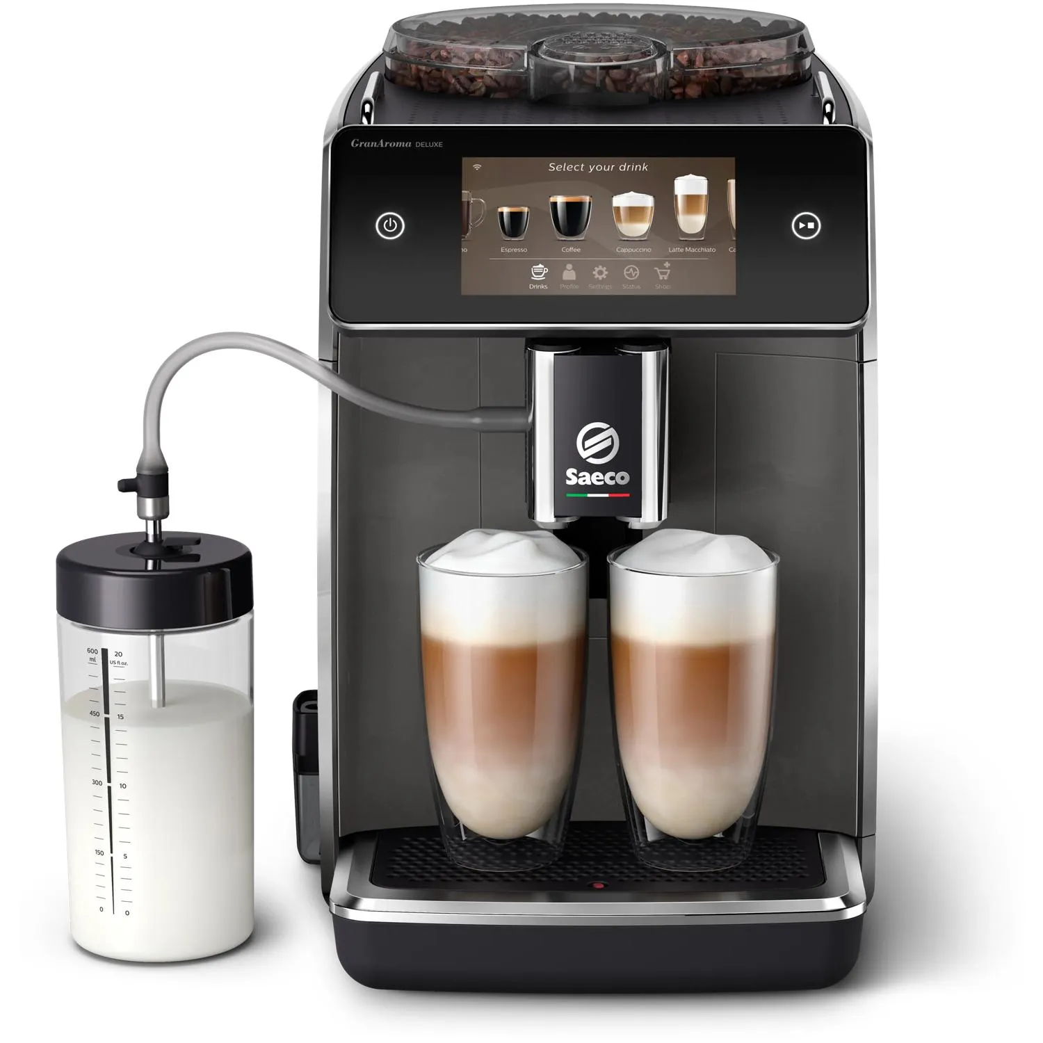 Saeco GranAroma Deluxe SM6682/10 helautomatisk espressomaskin, gr&aring;