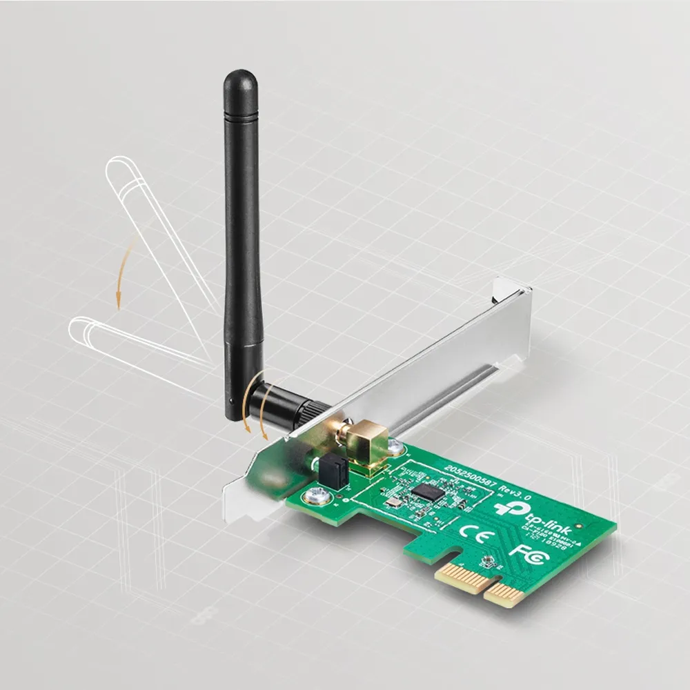TP-Link TL-WN781ND Wireless N PCI Express Adapter, 150Mbps, PCIe, 802.11b/g/n
