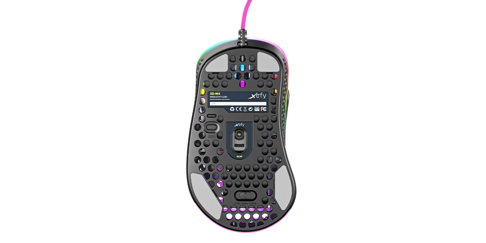 Xtrfy M4 RGB -langallinen pelihiiri, pinkki