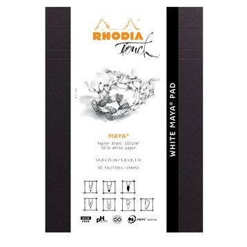 Rhodia White maya pad A5 50sh blank 120g