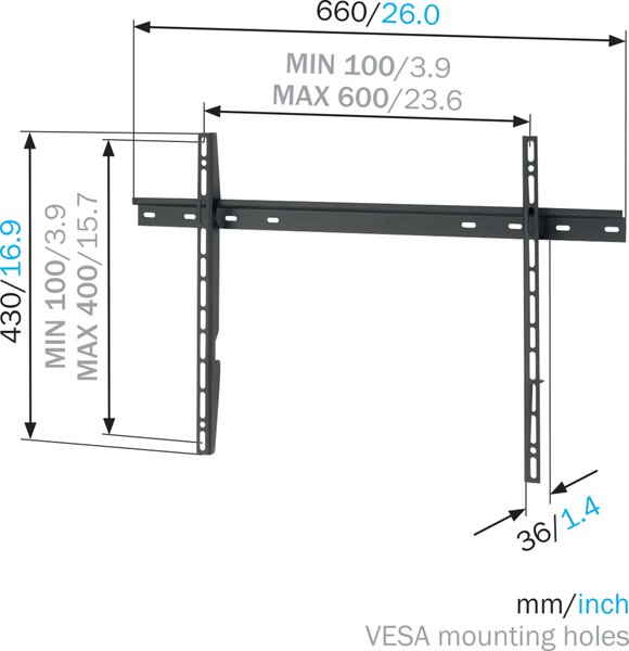 MNT 300 WALLMOUNT XL FLAT