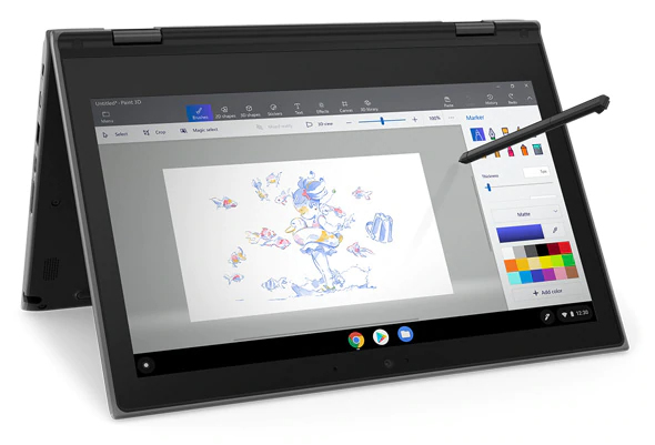 Lenovo Chromebook 500e. 64GB eMMC, Chrome OS -kannettava