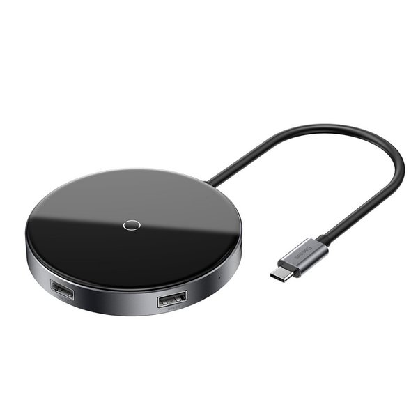 Baseus Mirror series Qi laddare och USB-C hub med 3xUSB 2.0 1xUSB 3.0 och PD