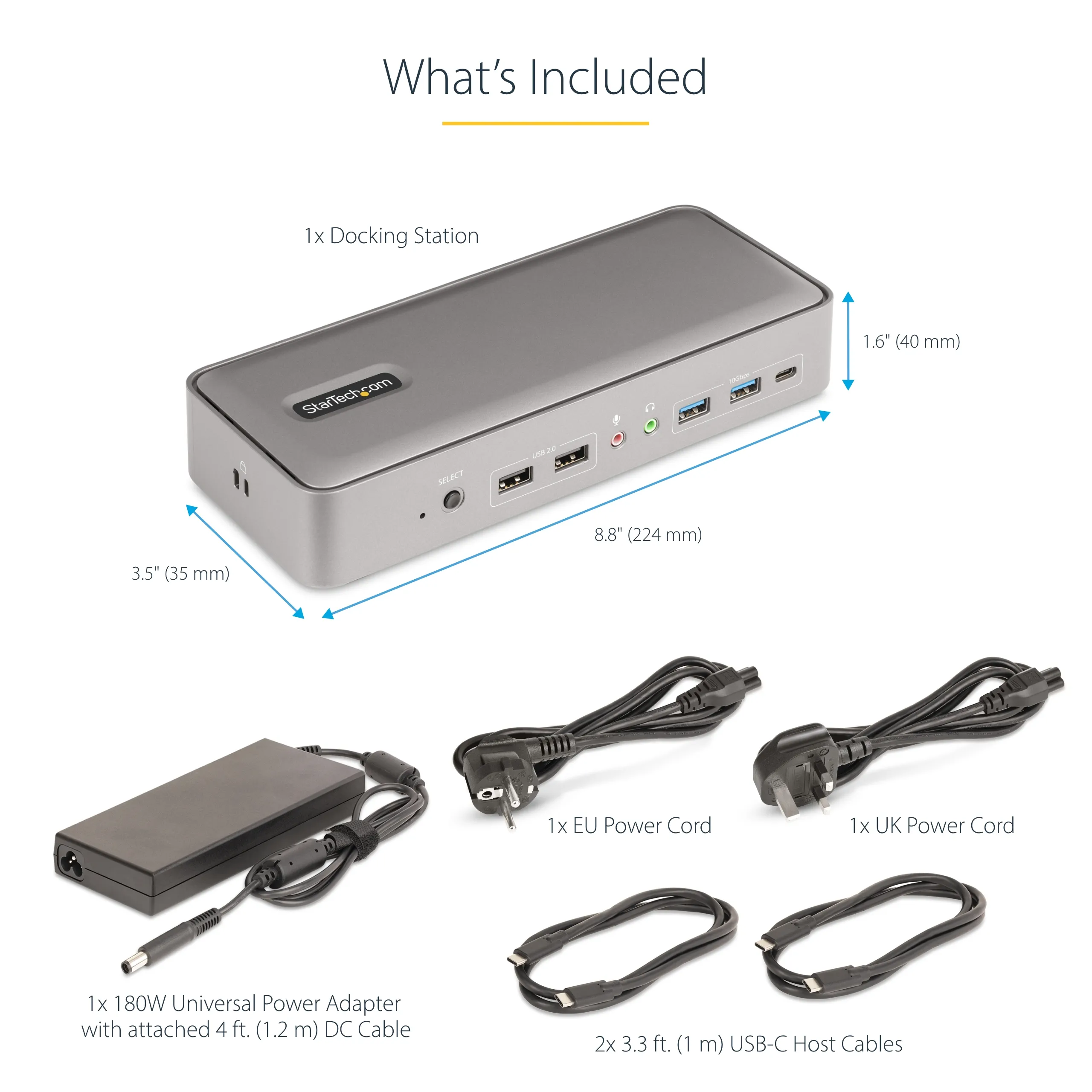 Startech USB-C KVM Dual 4K 60Hz -telakointiasema