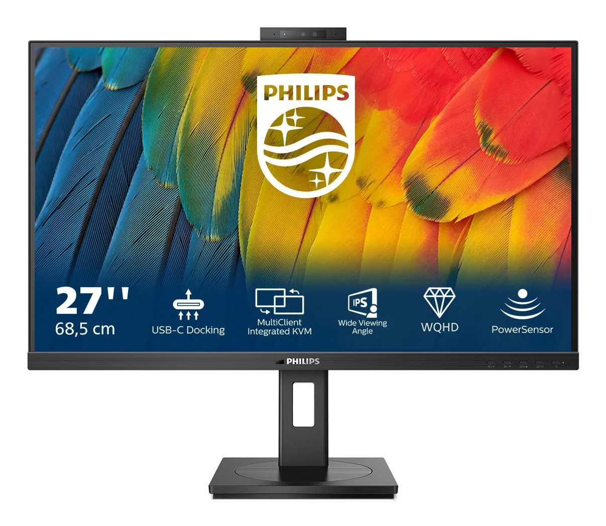 Philips 27B1U5601H 27" QHD, IPS Monitor with USB-C hub and Webcam