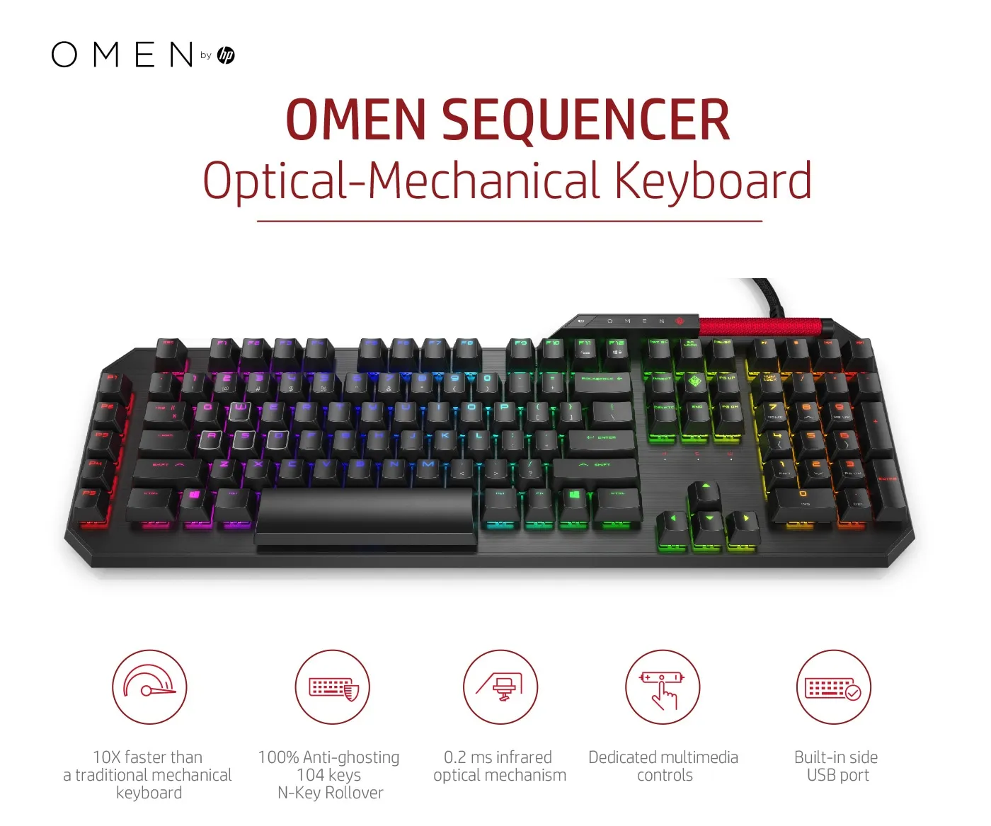HP OMEN Sequencer mekaniskt speltangentbord, Optical-mechanical, svart