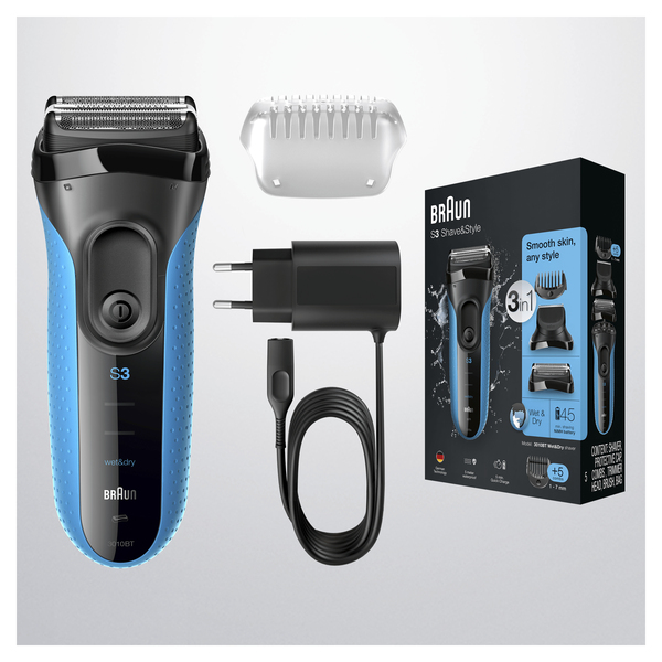 Braun Series 3 Shave&amp;Style 3010BT - shaver / trimmer, Blue