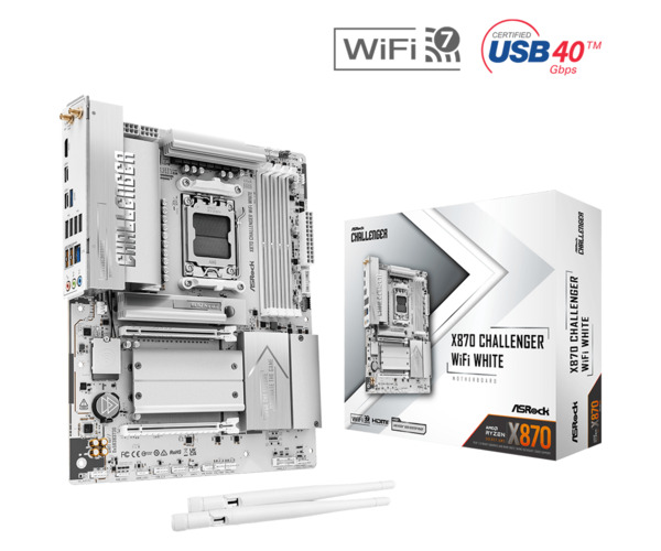 ASRock X870 Challenger WiFi Vit AM5 ATX moderkort