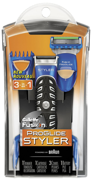 *GILLETTE FUSION PROGLIDE STYLER parranajokone ja trimmeri. Uudessa Gillette Fusion ProGlide Power 3-in-1 parranajokoneessa on my&ouml;s partatrimmeri.