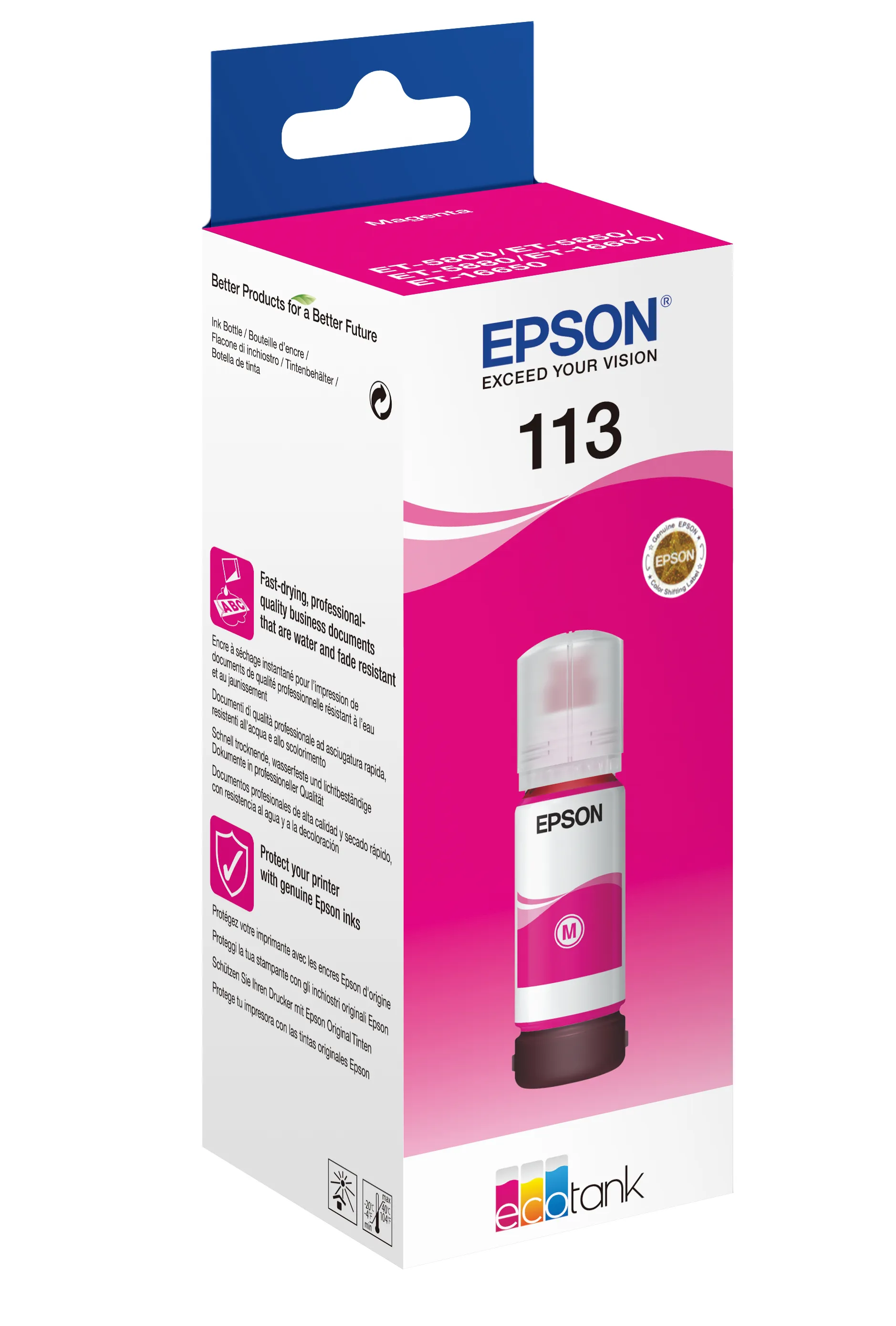 Epson 113 EcoTank bl&auml;ckflaska, 70 ml, magenta
