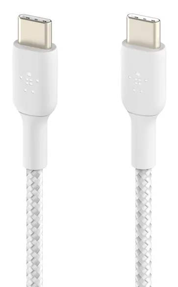 Belkin BoostCharge Braided USB-C - USB-C - cable, 2m, White