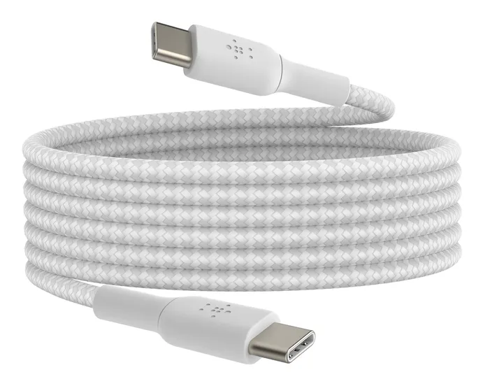 Belkin BoostCharge Braided USB-C - USB-C - cable, 2m, White