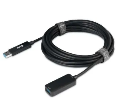 Club 3D 3.2 Gen2 USB-A, aktiivinen, uros-naaras -jatkokaapeli, Musta, 5m