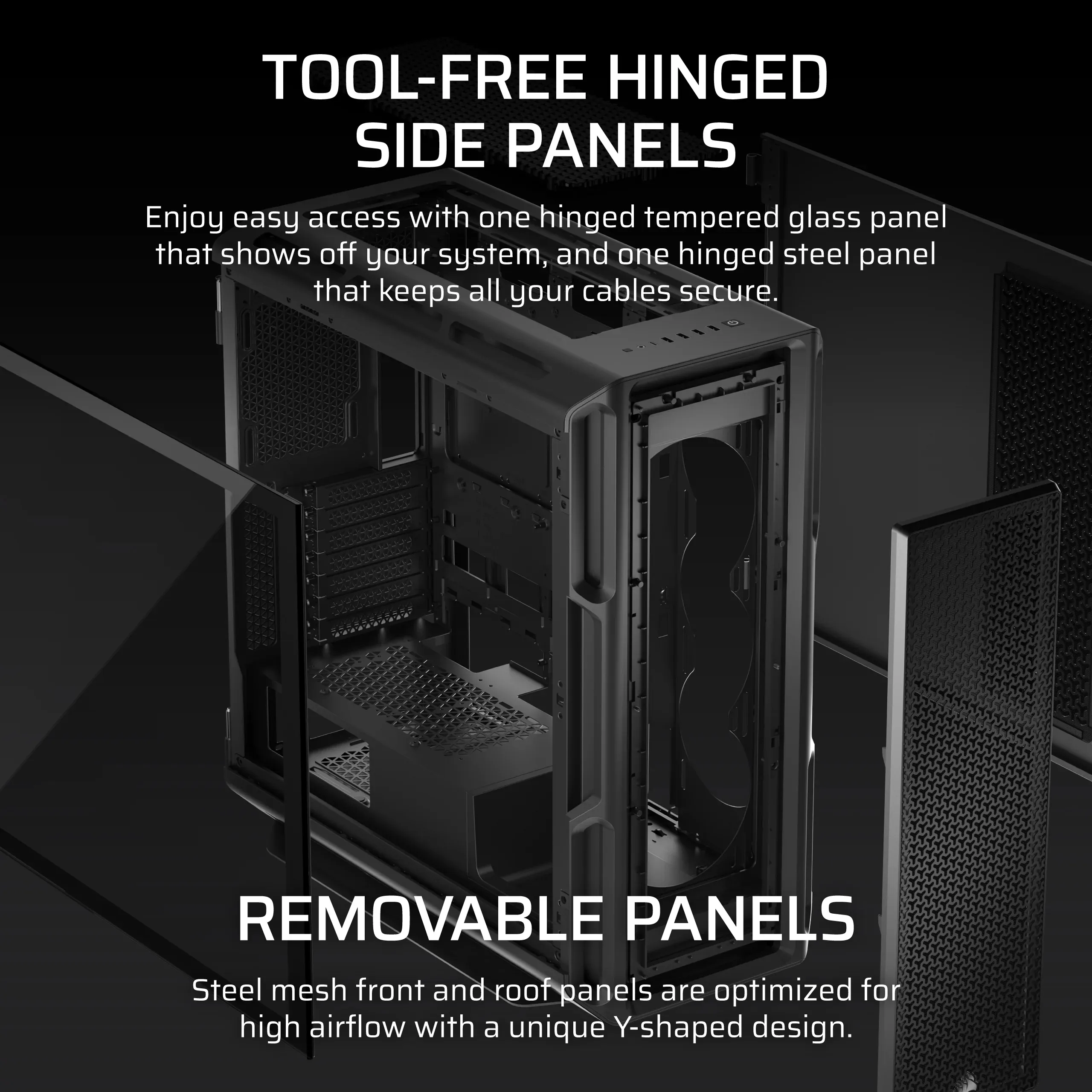 CORSAIR Geh Midi 5000T Tempered Glass Black CORSAIR Geh Midi 5000T Tempered Glass Black