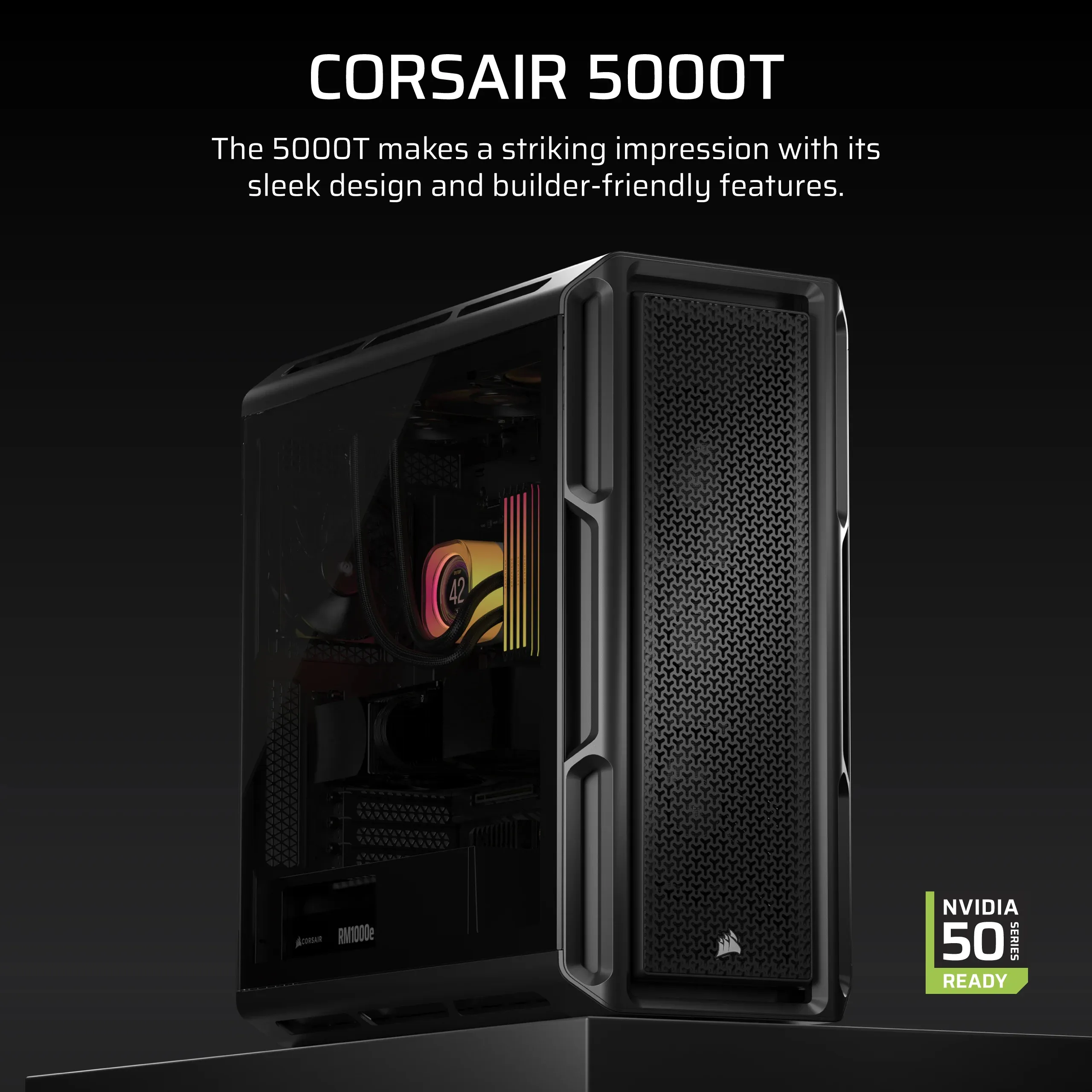 CORSAIR Geh Midi 5000T Tempered Glass Black CORSAIR Geh Midi 5000T Tempered Glass Black