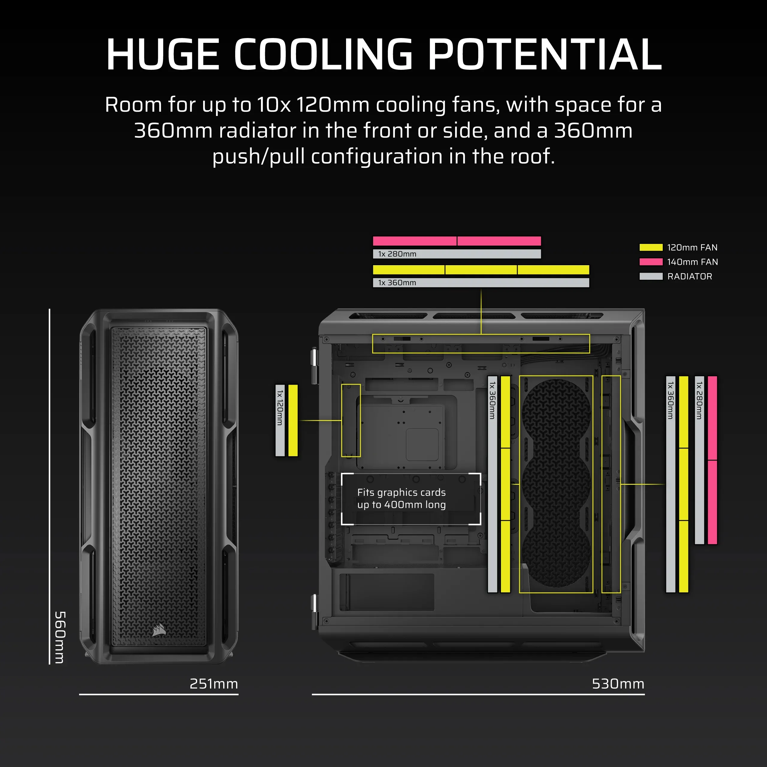 CORSAIR Geh Midi 5000T Tempered Glass Black CORSAIR Geh Midi 5000T Tempered Glass Black