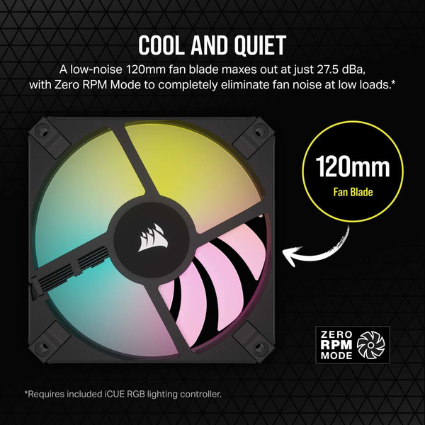 Corsair AF120, RGB Slim, Lightning Node Core, 120mm - case fan, black, 2pcs