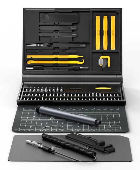 FANTTIK E1 NEX Workstation Precision Electric Screwdriver Kit with 64 Bits and 12 Repair Tools