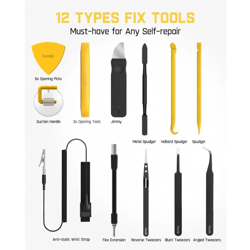 FANTTIK E1 NEX Workstation Precision Electric Screwdriver Kit with 64 Bits and 12 Repair Tools