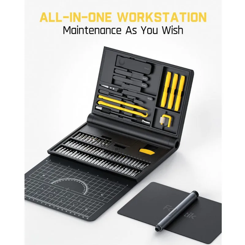 FANTTIK E1 NEX Workstation Precision Electric Screwdriver Kit with 64 Bits and 12 Repair Tools