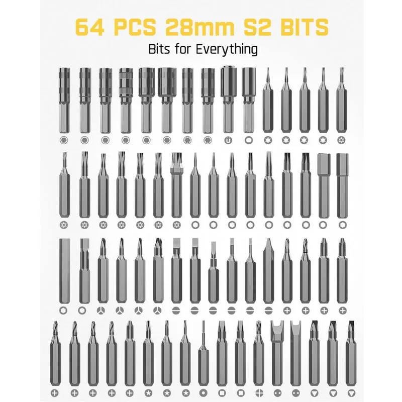 FANTTIK E1 NEX Workstation Precision Electric Screwdriver Kit with 64 Bits and 12 Repair Tools