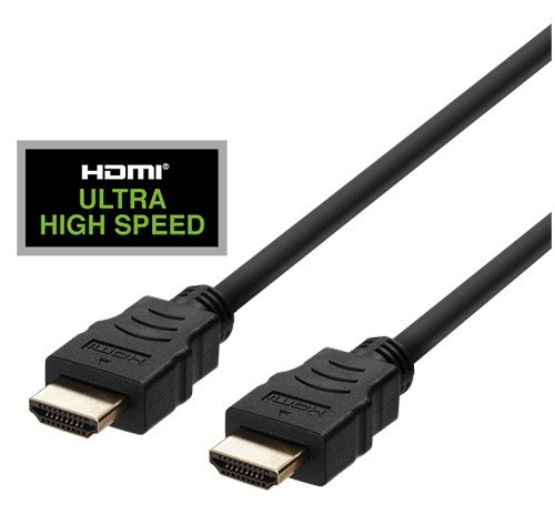 Deltaco Ultra High Speed HDMI 2.1 kabel, med 8K, med Ethernet, 2 m, svart