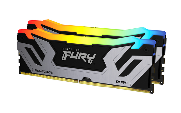 Kingston Fury Renegade RGB 48 Gt (2x24Gt) 8400 MHz, CL40, DDR5 XMP -muisti, musta/hopea