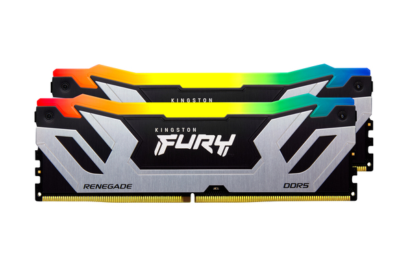 Kingston Fury Renegade RGB 48 Gt (2x24Gt) 8400 MHz, CL40, DDR5 XMP -muisti, musta/hopea