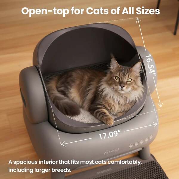 NEAKASA M1 Smart Self-Cleaning Cat Litter Box, Grey
