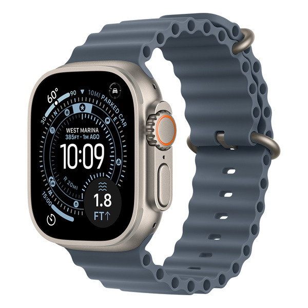 Apple Watch Ultra 3 49mm Natural Titanium Case with Anchor Blue Ocean Band