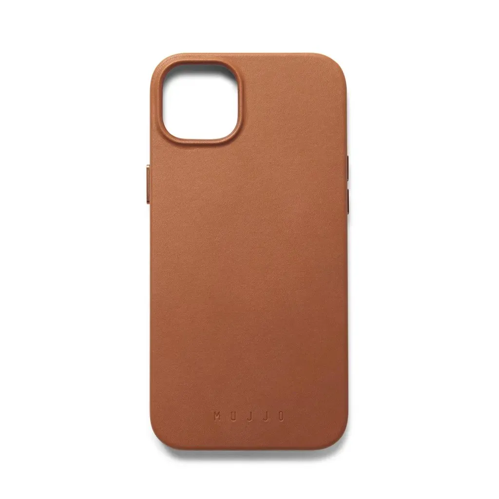 Mujjo Full Leather Case, iPhone 14, MagSafe -suojakuori, Ruskea