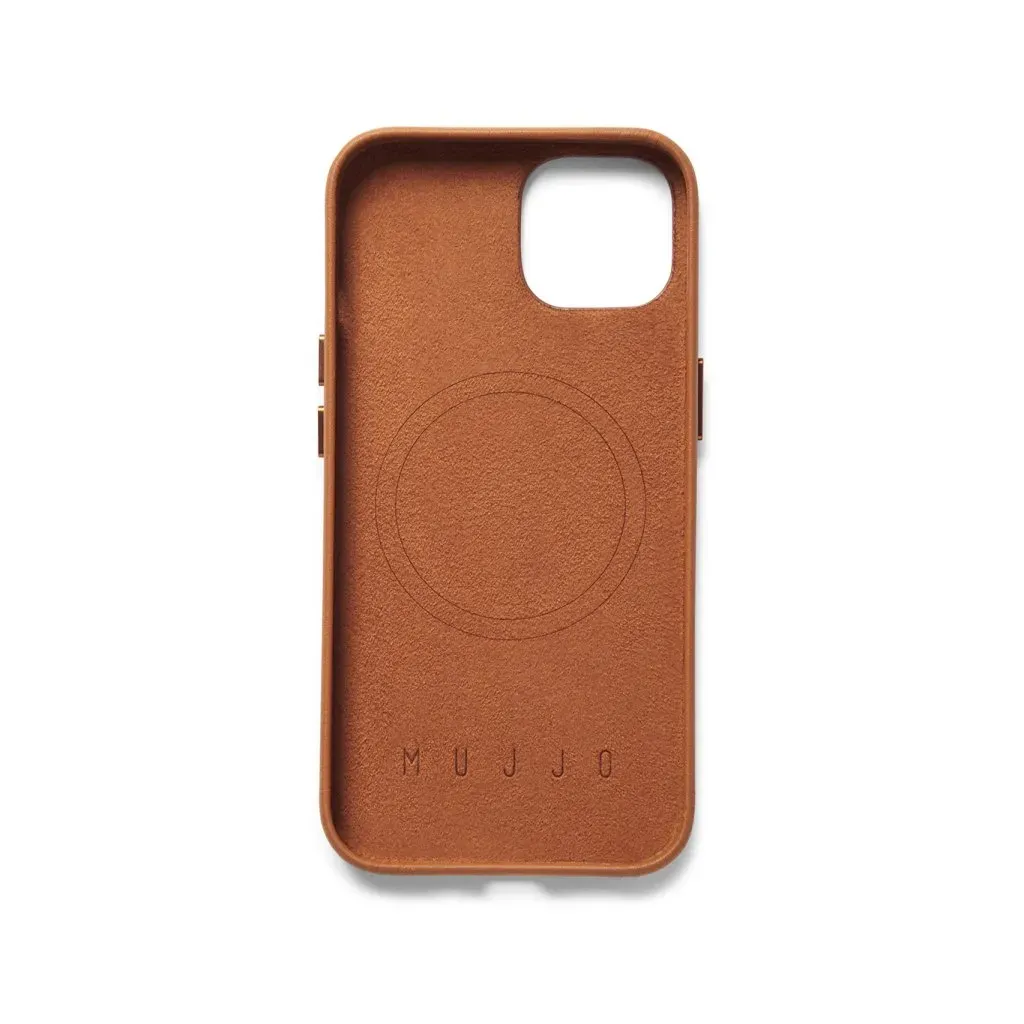 Mujjo Full Leather Case, iPhone 14, MagSafe -suojakuori, Ruskea