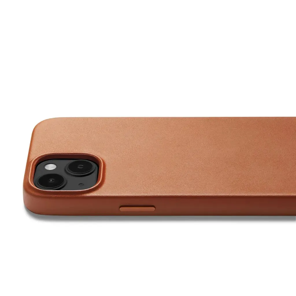 Mujjo Full Leather Case, iPhone 14, MagSafe -suojakuori, Ruskea