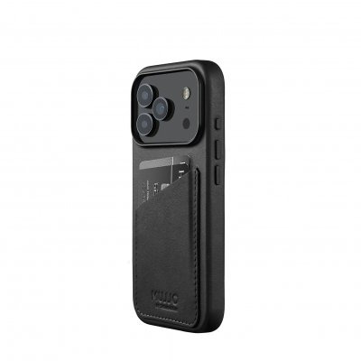MUJJO Velore Leather MagSafe Wallet Case for iPhone 17 Pro, Black