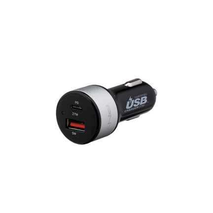 Dual Power Delivery Car Charger USB-C 27W x 2.4AMP (12W)